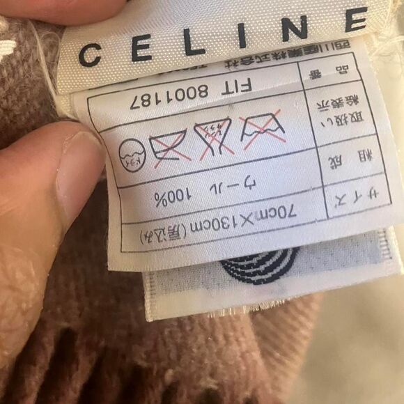 Celine Pink Patterned Scarf - Picture 7 of 8